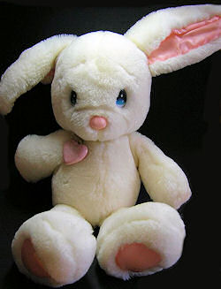 80's Applause Precious Moments White & Pink Rabbit with Heart