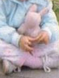 80's? 90's? Small Pink Seated Rabbit with Upright Ears & No Back Feet