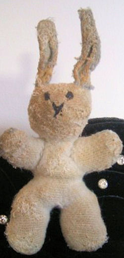 1980 Small Flat Rabbit with White on Front & Blue on Back