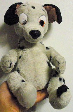 90's 101 Dalmatians Seated Beanie Dog Wizzer with Red Collar & Black Spot on Head