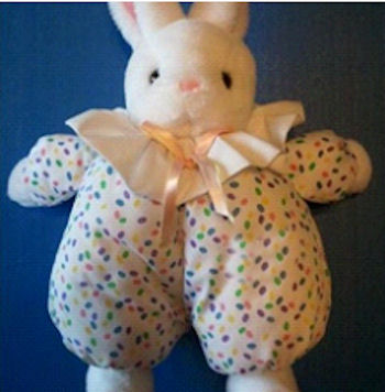 90's RUSS White Hoppity Rabbit Multi-Color Dots Wide Collar