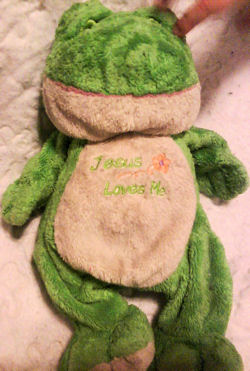 Baby Connection Jesus Loves Me Green Frog