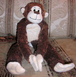 monkey toy with velcro hands