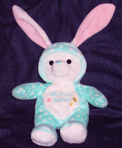 2008 Wal-mart Blue Green My First Easter Polka Dot Rabbit with a 