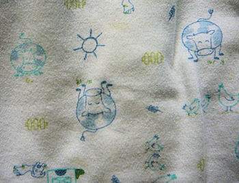 Baby GAP Blue side White with Farm Animal Print COW Baby Blanket