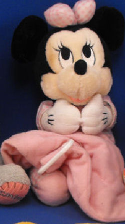 Applause Baby Mickey Mouse in Blue PJ's with Blue Blankie - Brahms Crib Pull