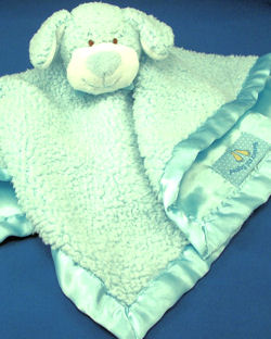 Blankets and Beyond Nubby Chenille Green Dog Blankie with Satin Lining
