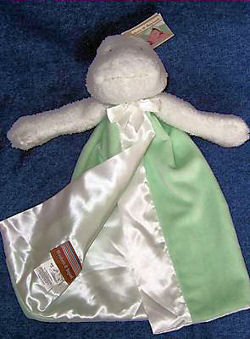 Blankets and Beyond White Frog with Gown Style Green and White Blankie