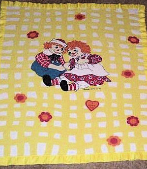 Searching Yellow Gingham Thermal Raggedy Ann And Andy Blanket