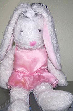 DanDee White Princess Rabbit Wearing a Pink Tutu