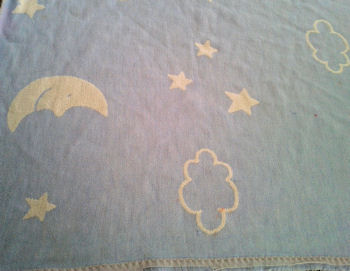 Fessenegger Blue & White Moon, Stars, Clouds Baby Blanket