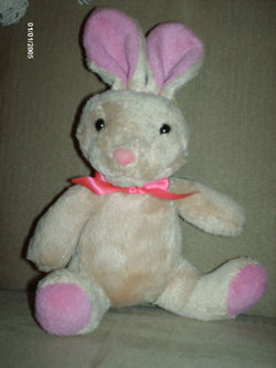 Galerie PLUSH NOSEY BUNNY TAN RABBIT PINK EARS NOSE FEET