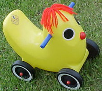 Searching - 80's Little Tykes OLLIE RIDING BANANA TOY