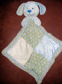 Manhattan Toy Blue Dog Blankie with Quilted Look