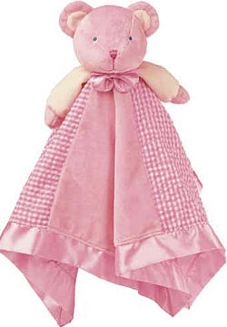 2002 version Mary Meyer Pink Chamois Bear Blankie WITHOUT the Seersucker
