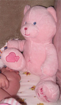 Pink My First Bear with Hearts on Foot