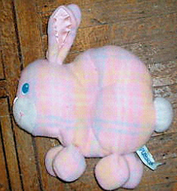 Playskool Snuzzles Blankies Plaid Rabbit Pillow