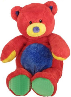 FOUND - RED Baby GUND Tutti Frutti BEAR with GREEN FEET