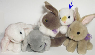 TYCO 1994 Bunny Bunny Bunnies White Rabbit with Tan Spots