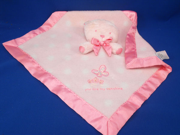 Carter's pink and clearance white polka dot blanket