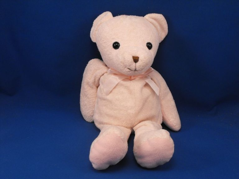 Animal Alley CHOSUN Cream Pink Bear Pink Satin Bow