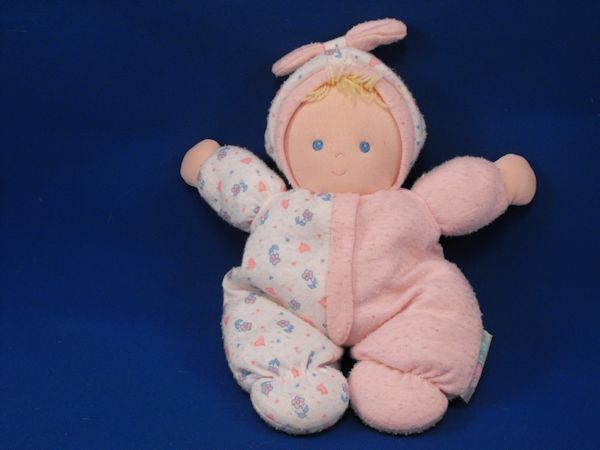 Eden Blond Doll Sleeper Half Pink White Flowers Hearts Bonnet Knot