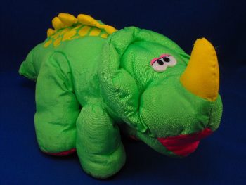 Fisher Price 1992 no 2223 TC Triceratops Green Yellow Puffalump