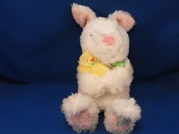 Hallmark White Rabbit Holding Baby Chick Some Bunny Loves You