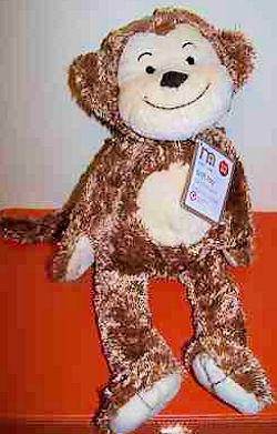 '08 Mothercare BROWN MONKEY CREAM FACE, TUMMY, HANDS, FEET