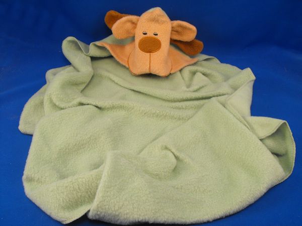 REINDEER Brown Green Hooded Fleece Wrap Baby Blanket