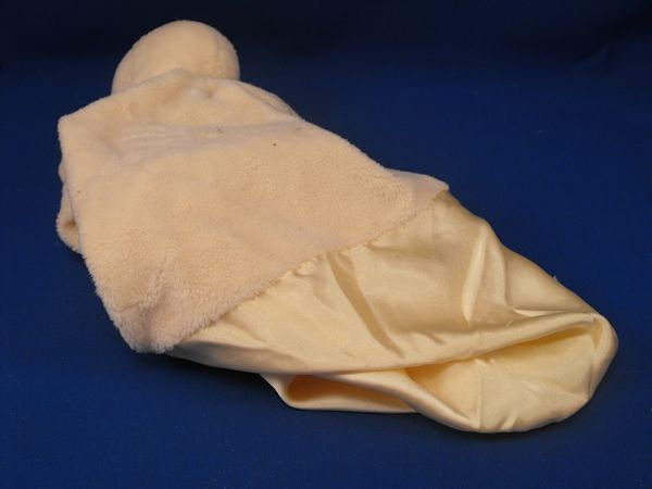 Picture of a satin lined security blanket with loose lining